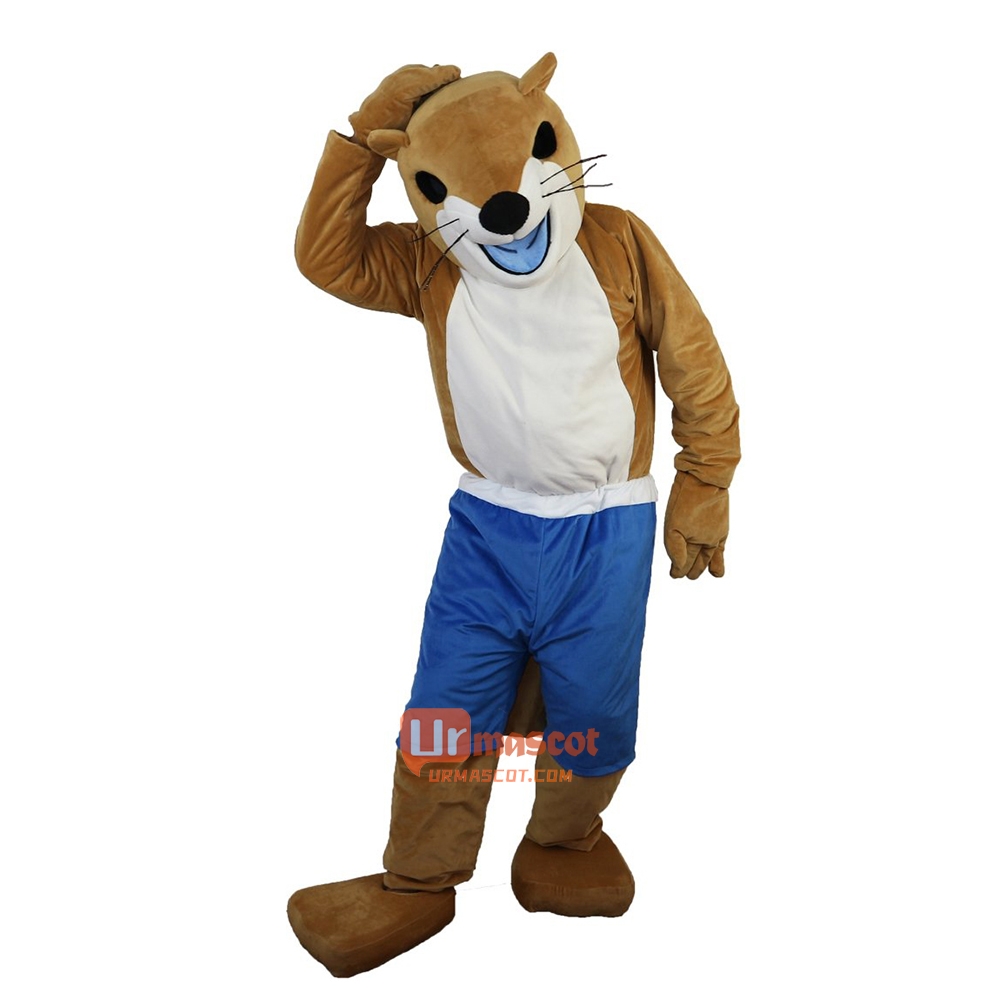 Yellow Ferret Skunk Cartoon Mascot Costume Plush with Mask