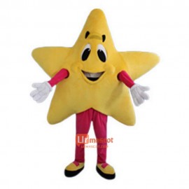 Yellow Five-Pointed Star Cartoon Mascot Costume Plush with Mask