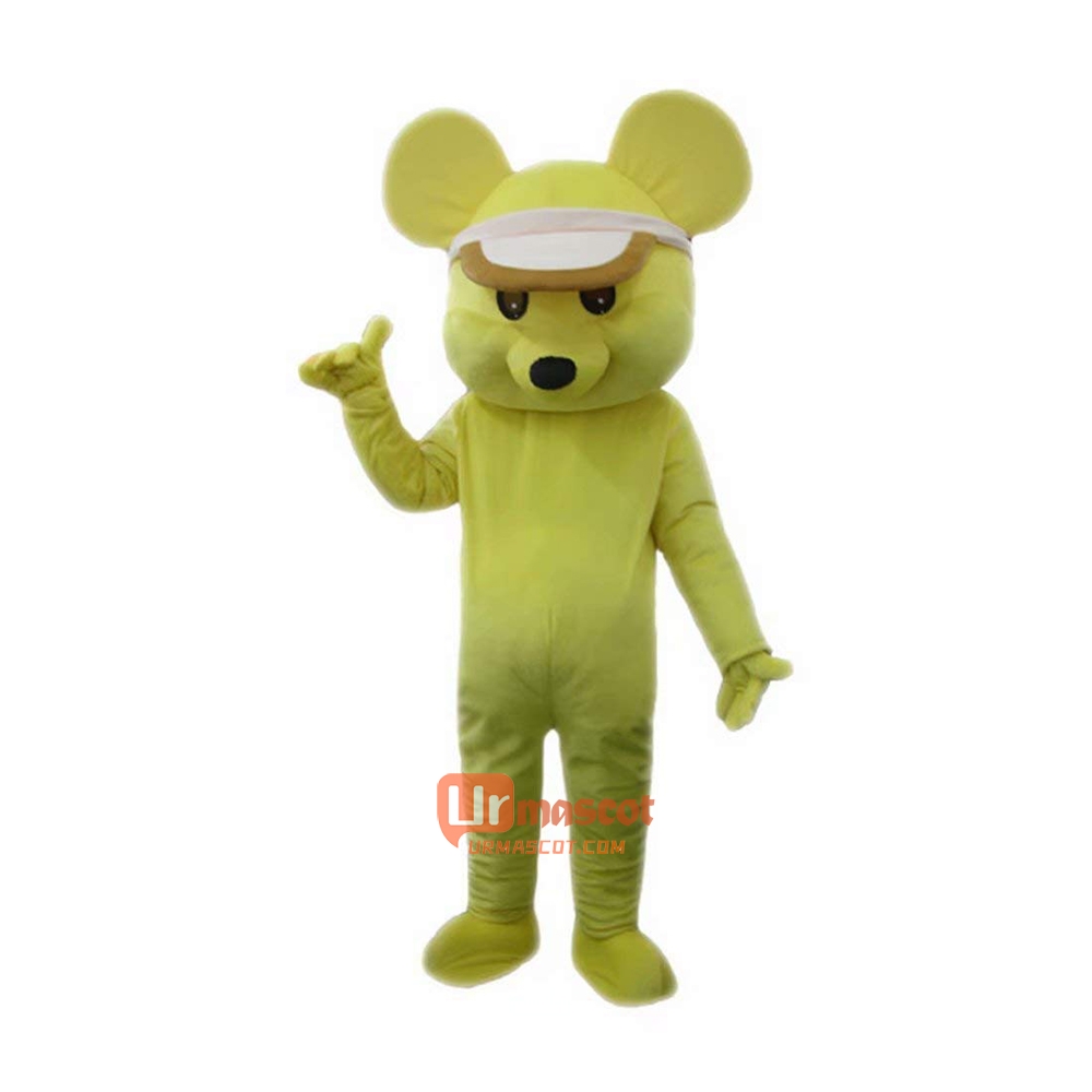 Yellow Mouse Cartoon Mascot Costume Plush with Mask