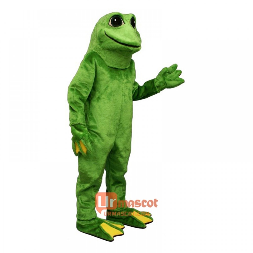 Yellow Toed Frog Mascot Cartoon Costume