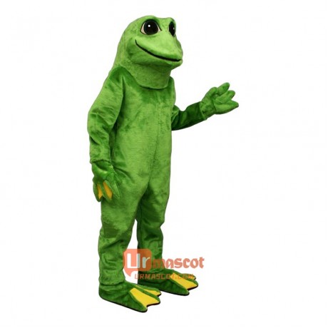 Yellow Toed Frog Mascot Cartoon Costume